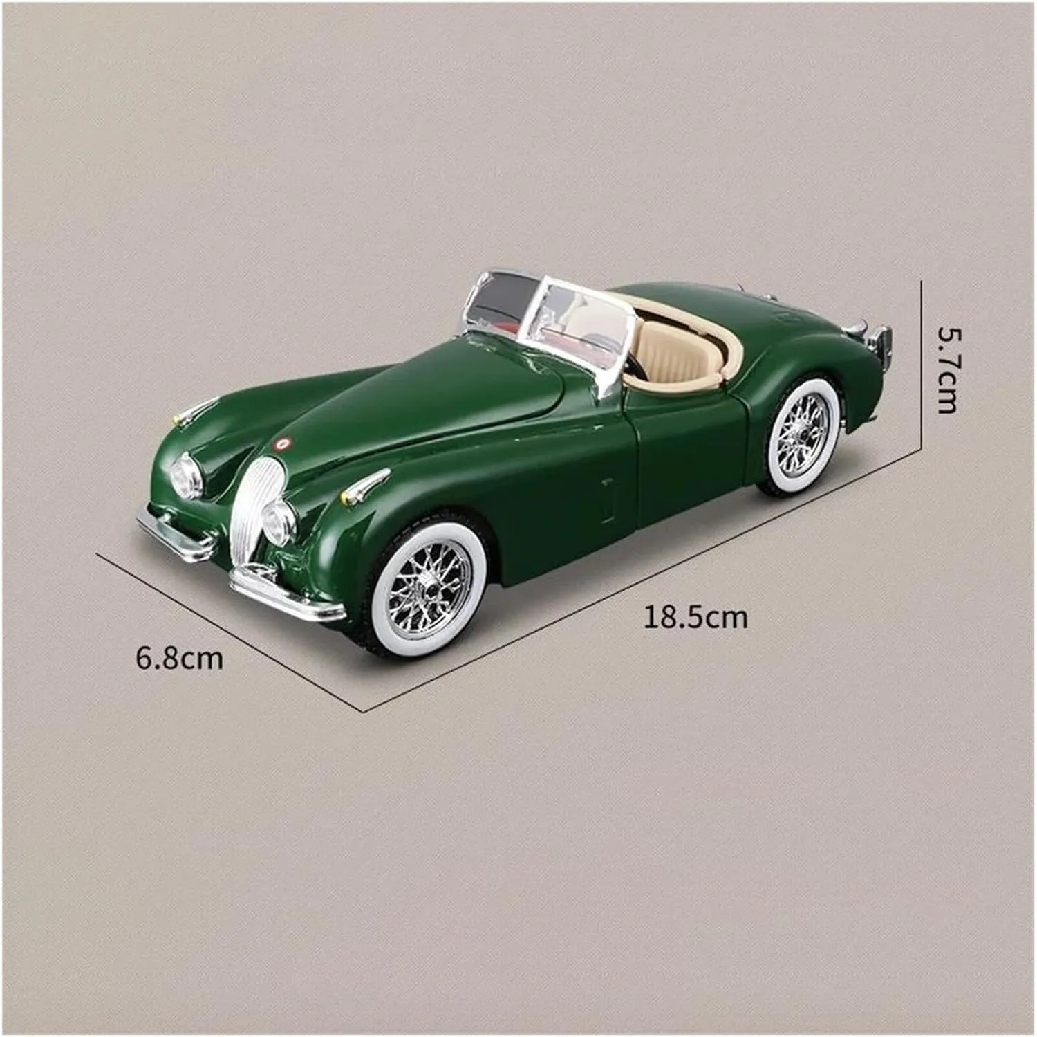 1 24 for Jaguar Xk 120 Roadster Alloy Miniature Diecast Car Model Vintage Toys Christmas Collection Motor Vehicles Toys(Green)