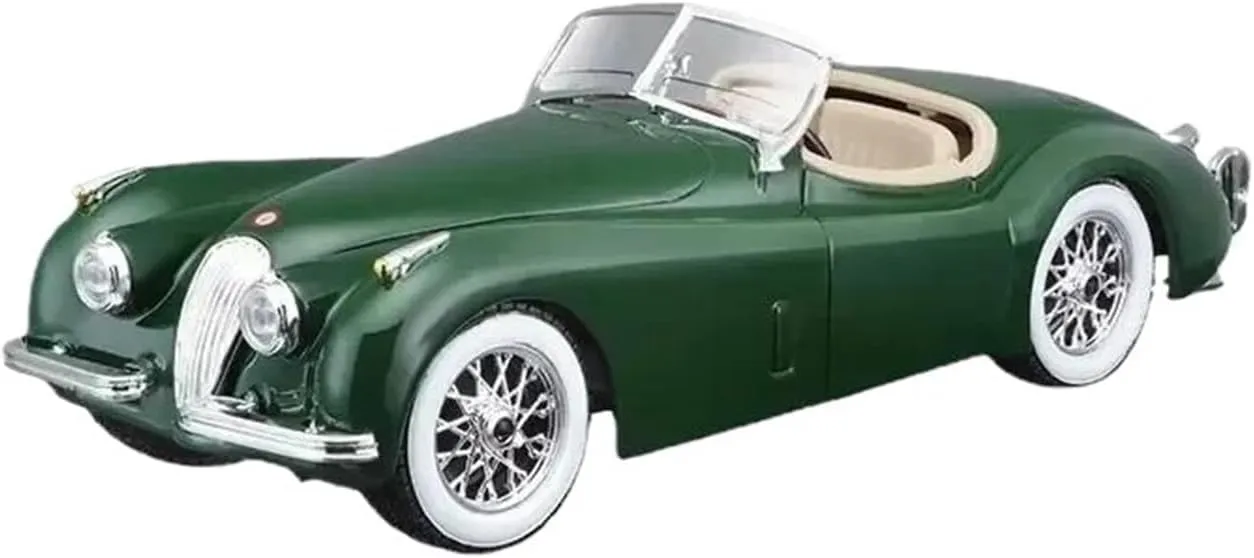 1 24 for Jaguar Xk 120 Roadster Alloy Miniature Diecast Car Model Vintage Toys Christmas Collection Motor Vehicles Toys(Green)