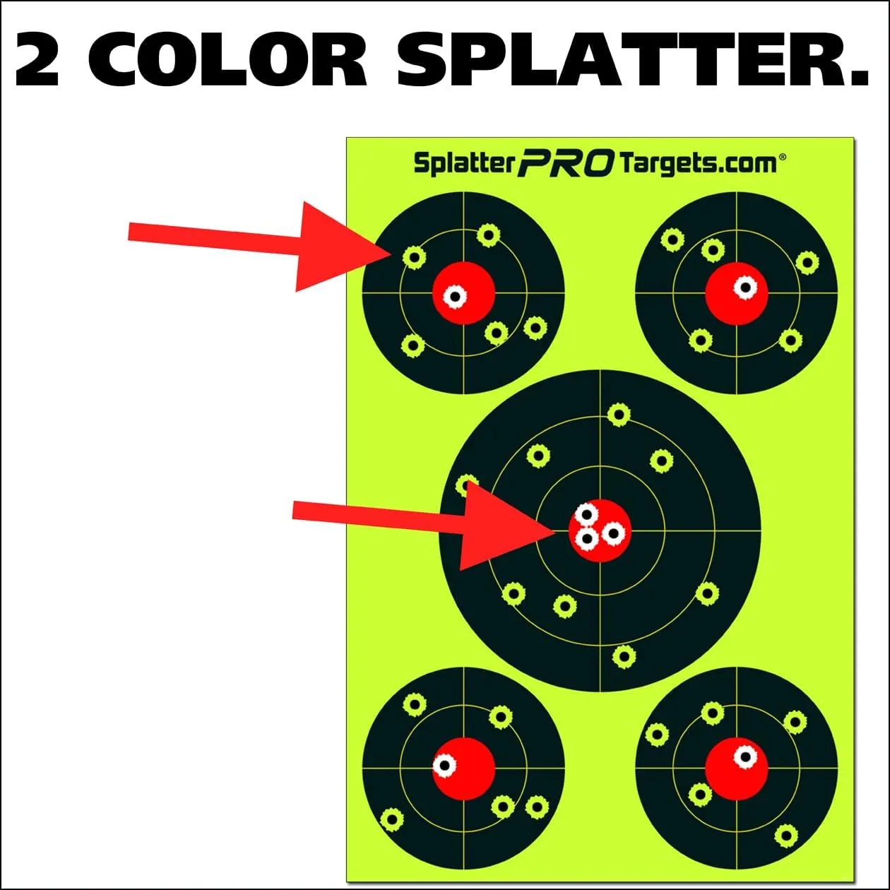 12x18 Splatter Targets. Shots Burst with a Bright Splatter Upon Impact. Instantly See Your Shots!