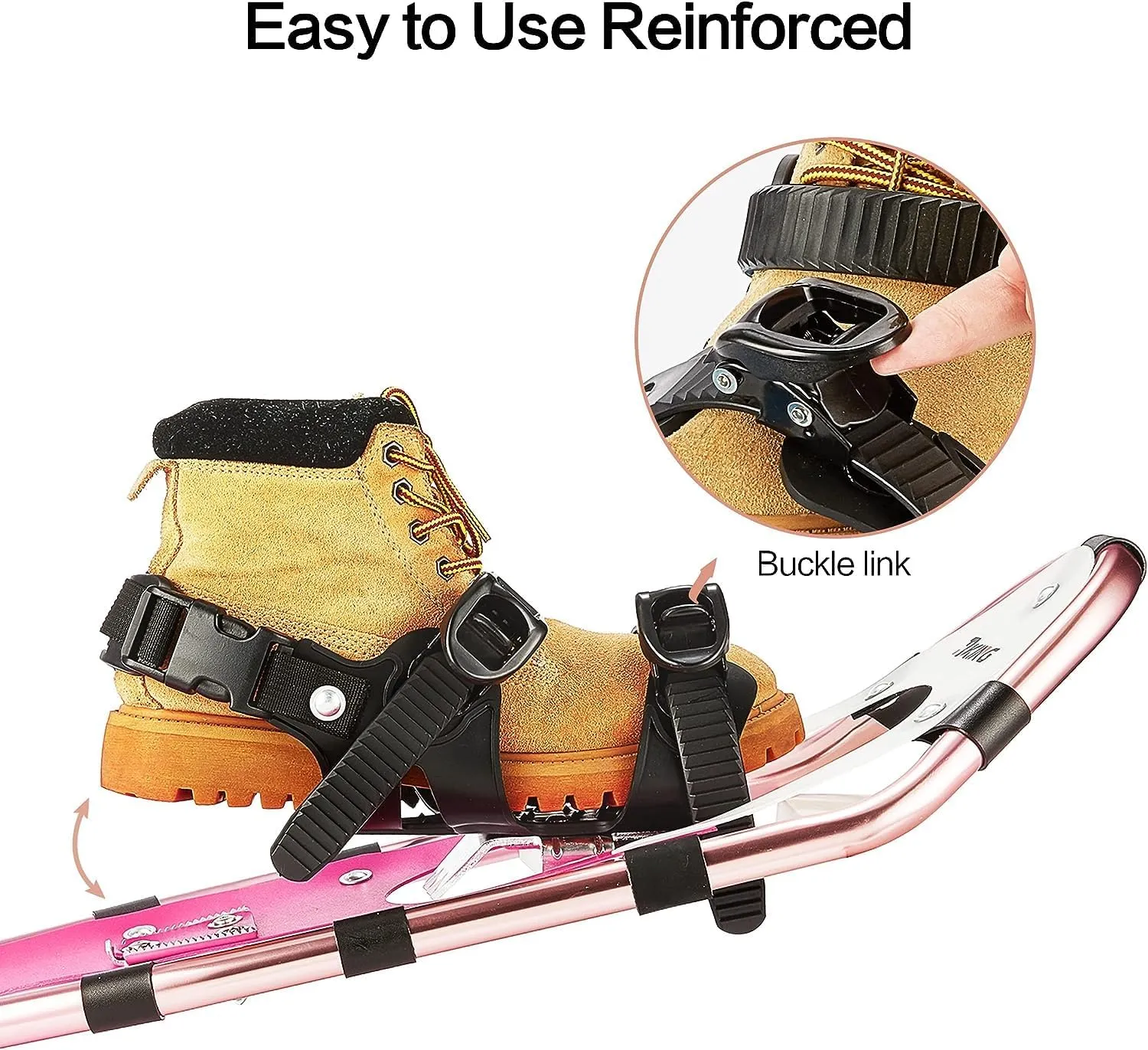 14/21/25/30 Inches Light Weight Aluminum Snowshoes Kit with Trekking Poles, Double-Ratchet Binding, Snow Baskets and Carrying Bag, Lightweight All-Terrain Snow Shoes for Women Men Youth and Kids