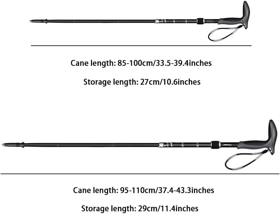 2-Pack Foldable Trekking Poles, Ultra-Light Carbon Fiber Material, Outdoor Backpacking Walking Sticks, for Men and Women