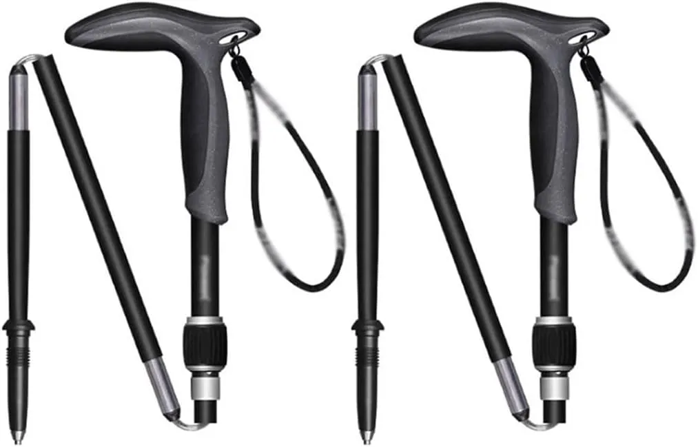 2-Pack Foldable Trekking Poles, Ultra-Light Carbon Fiber Material, Outdoor Backpacking Walking Sticks, for Men and Women