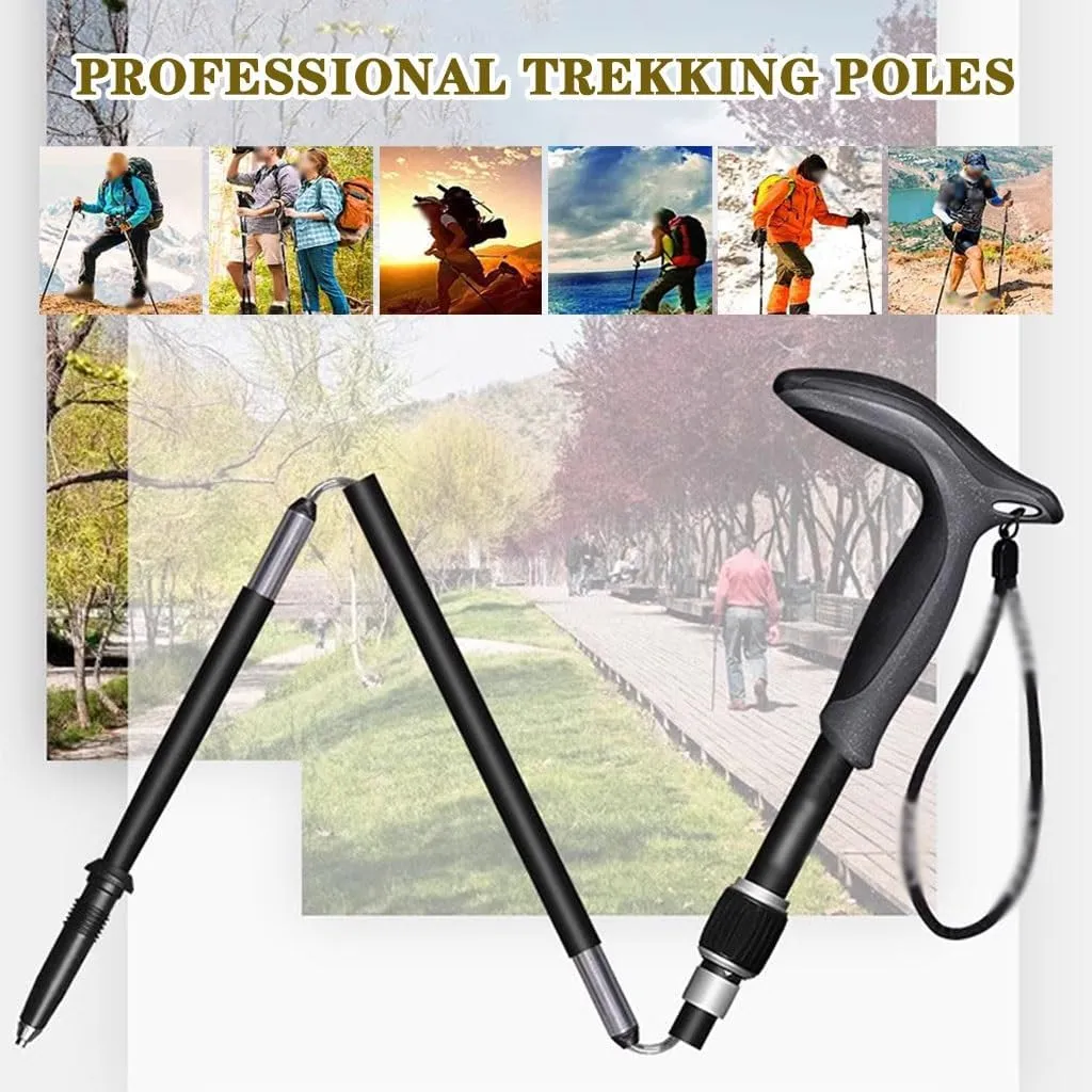 2-Pack Foldable Trekking Poles, Ultra-Light Carbon Fiber Material, Outdoor Backpacking Walking Sticks, for Men and Women