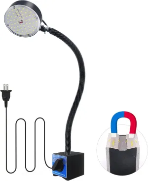20W WangJiaTai Magnetic Work Light,LED Machine Light,Gooseneck Work Lamp with Flexible and Magnetic Base, Shop Tool Lamp for Lathe,Work Bench,Sewing Machine,Grill,Industrial Lighting,2000Lumen,Black