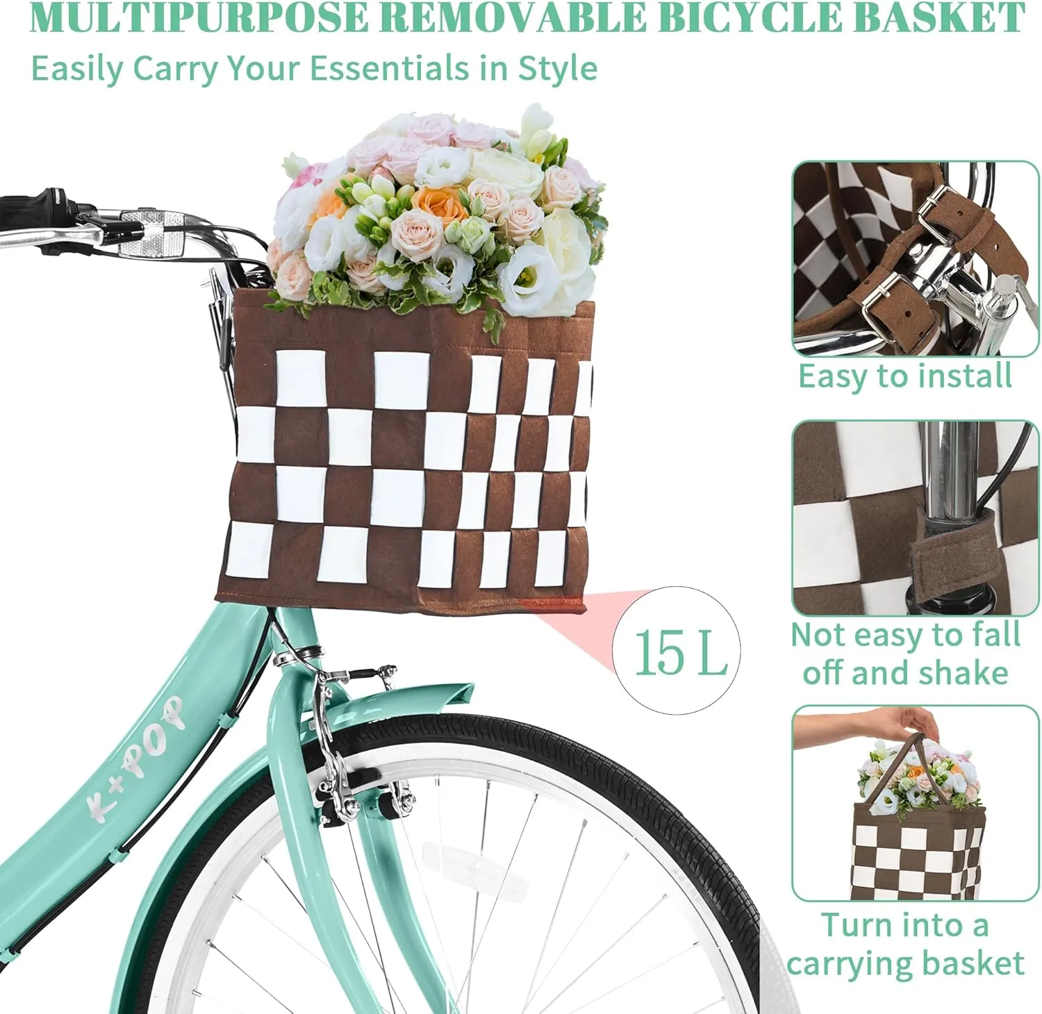 24/26 Inch Foldable Beach Cruiser Bike, 7 Speed Cruiser Bikes for Women, Commute Bike with Basket, Step Through City Bikes for Women Adults Ladies