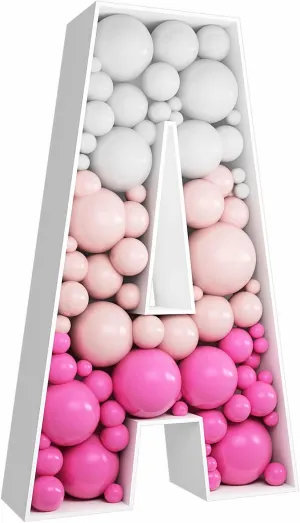 3FT Tall Mosaic Balloon Frame Letters Big Marquee Light Up Letters DIY Kit for Birthday Party Wedding Backdrop Decor Letter A Pre-Cut Foam Board