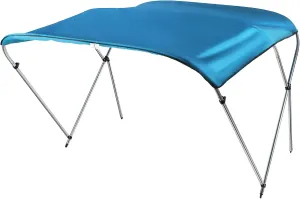 46 "High Boat Canopy Heavy-Duty Bimini Tops Cover for Boats Waterproof Sun Shade Boat Cover with Aluminum Alloy Frame and Adjustable Windproof Straps (Blue, 67"-72" W)