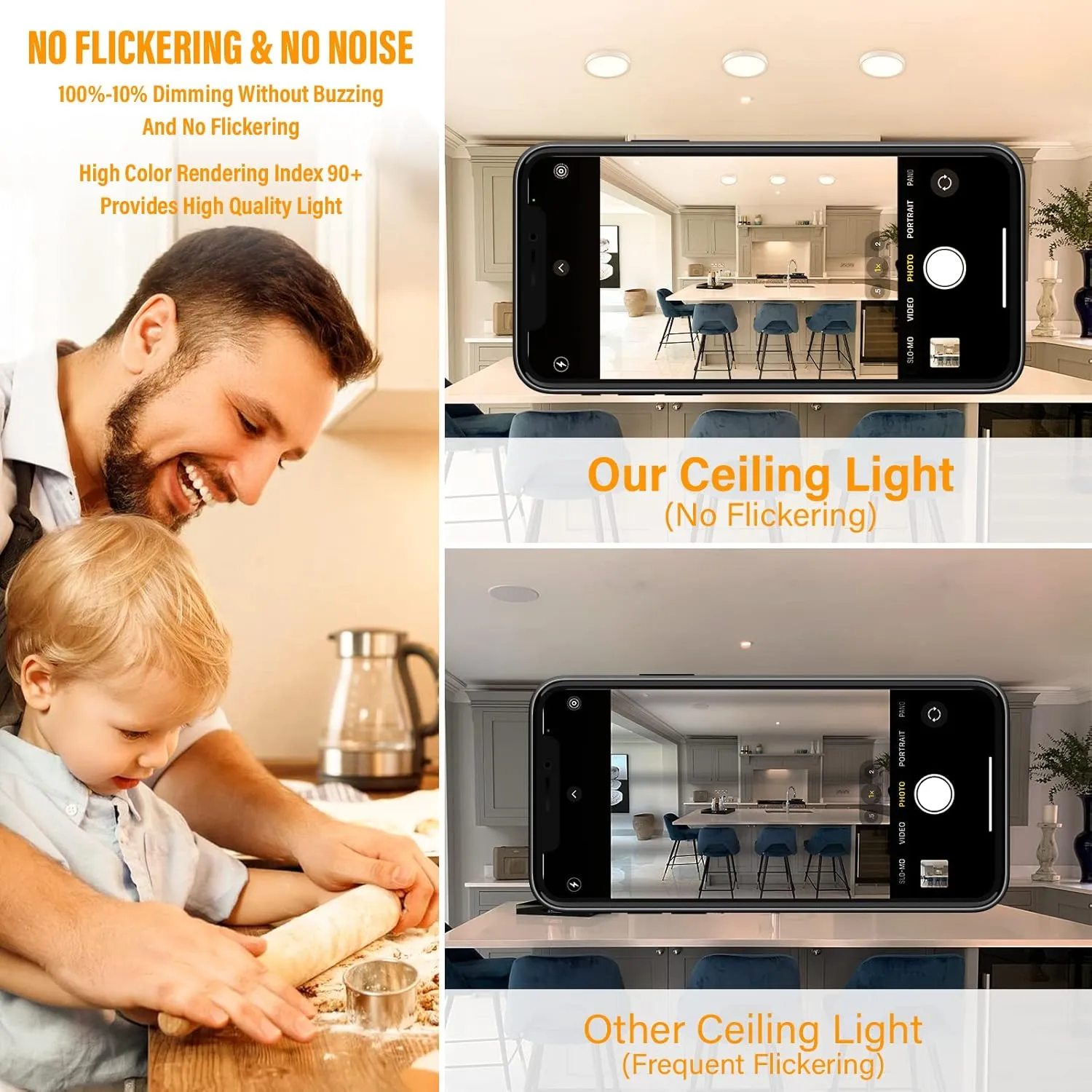 5 Inch Field Selectable 5CCT LED Edgelit Slim Surface Mount Downlight for J-Box, Round, Mini Flat Panel Light, Dimmable, 120VAC, 10W, 620LM, CRI90, ETL, Wet Location, White, 12 Packs