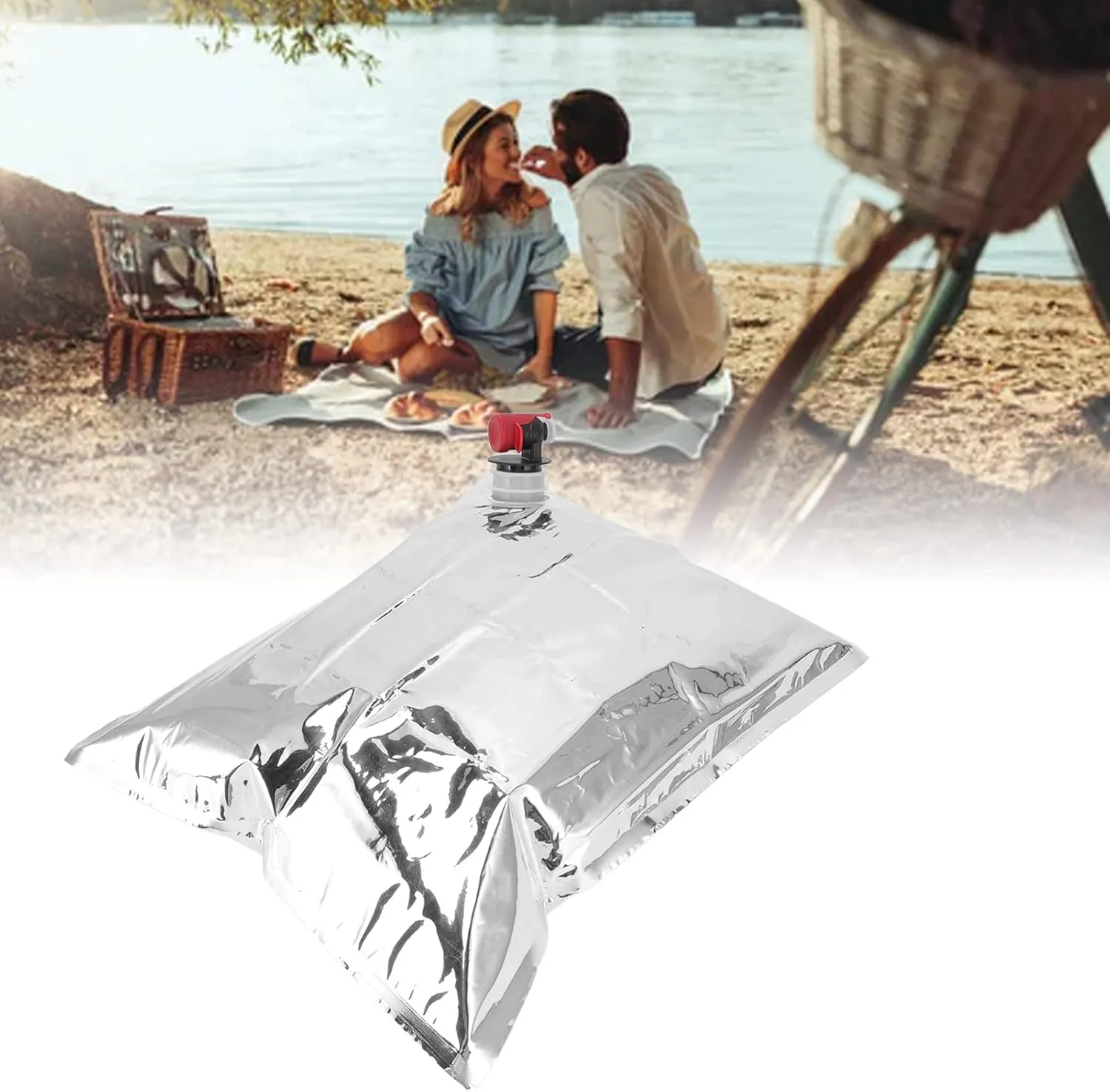 5 Pcs Camping Water Containers,Emergency Water Jugs Bags Collapsibles Portable Emergency Water Bags for Outdoor Hiking Camping Fishing nsulation Drinking Water Storage Bag(15L)