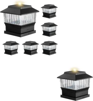 50 Lumen 4x4 3.5x3.5 4.5x4.5 or 5.5x5.5 Solar Post Lights, 3000K/4000K/5000K (7 Pack)
