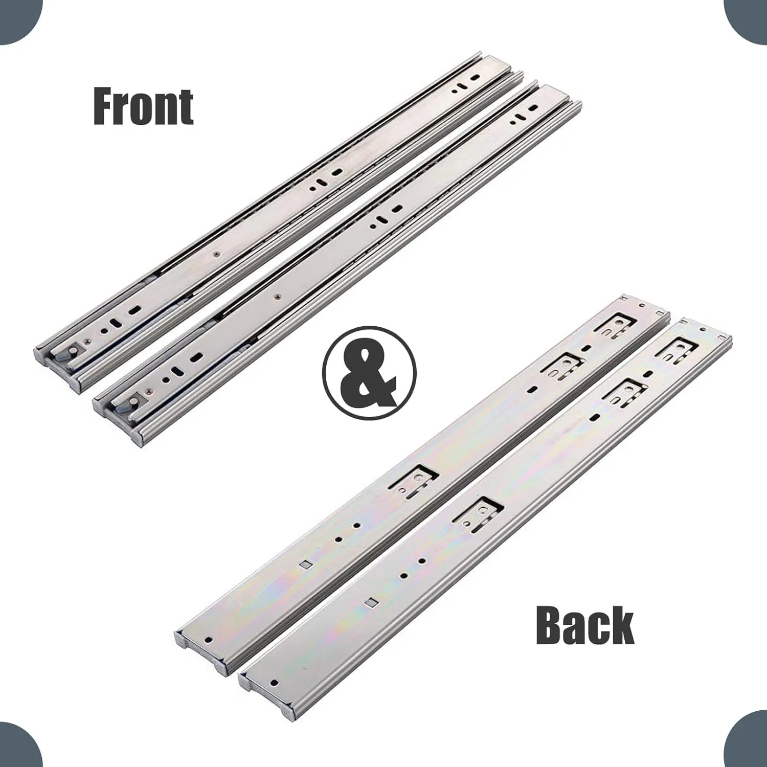 6 Pairs Soft Close Drawer Slides, Full Extension 3-Section Metal Ball Bearing 110 LB Capacity Side Mount Slow Close Cabinet Drawer Hardware Slide 16,18,20,22 inch