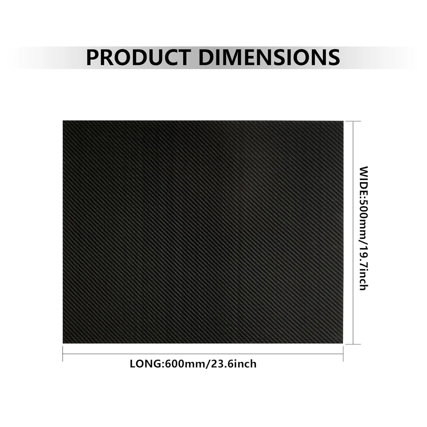 600X500X0.5MM 1.0MM 1.5MM 2.0MM 2.5MM 3.0MM 3.5MM 4.0MM 4.5MM 5.0MM 6.0MM 7.0MM 8.0MM 10.0MM Carbon Fiber Sheets 100% 3K Carbon Fiber Laminate Plate Twill Weave Panel Sheet (1, 600 * 500 * 3.0)