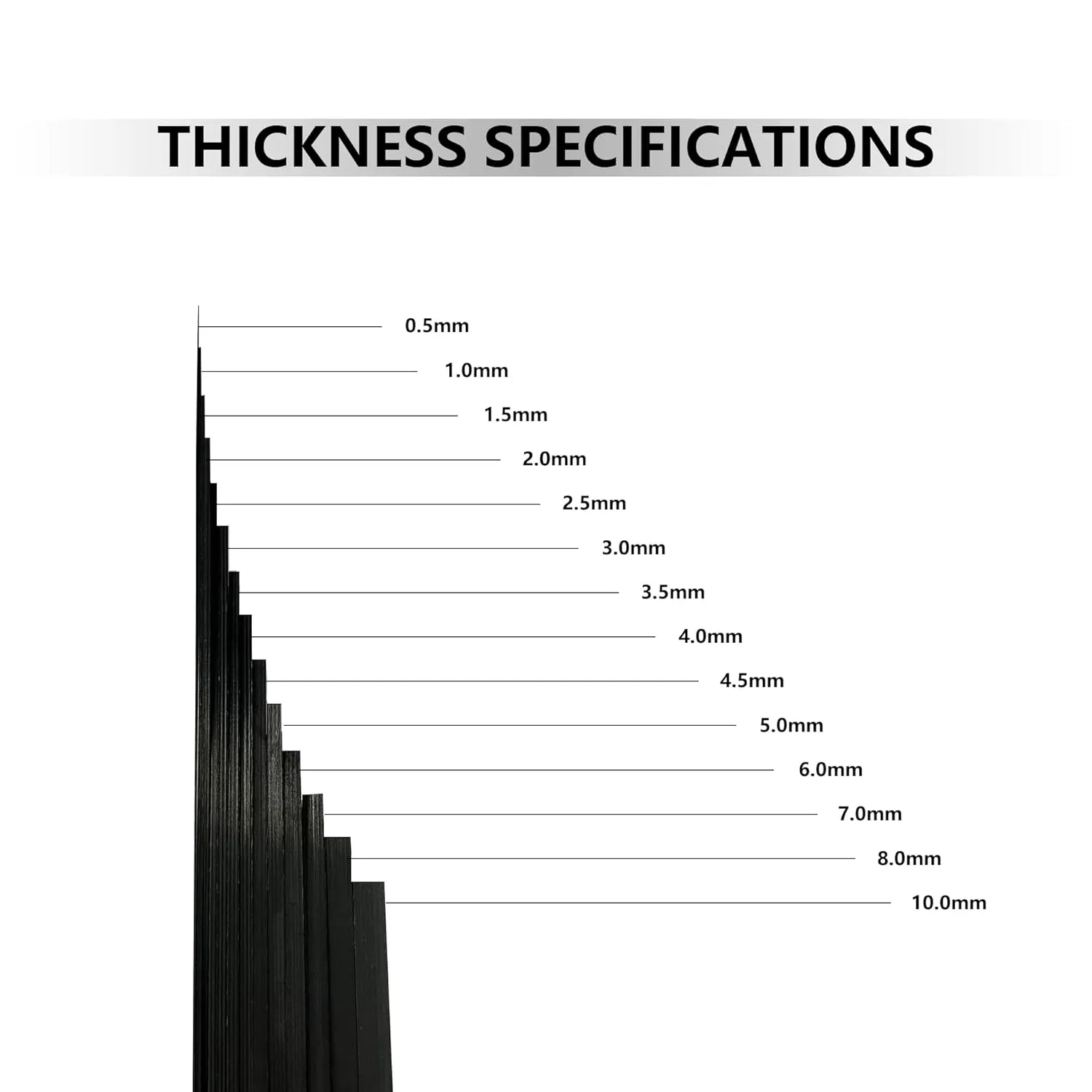 600X500X0.5MM 1.0MM 1.5MM 2.0MM 2.5MM 3.0MM 3.5MM 4.0MM 4.5MM 5.0MM 6.0MM 7.0MM 8.0MM 10.0MM Carbon Fiber Sheets 100% 3K Carbon Fiber Laminate Plate Twill Weave Panel Sheet (1, 600 * 500 * 3.0)