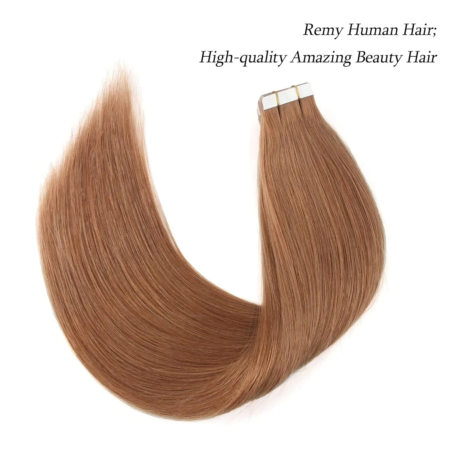 ABH AmazingBeauty Tape in Hair Extensions Semi-permanent Pre Taped Tape in Human Hair 50g 20pcs Real Remi Remy Human Skin Weft Invisible Seamless Reusable Platinum Light Auburn Color 30 14 Inch