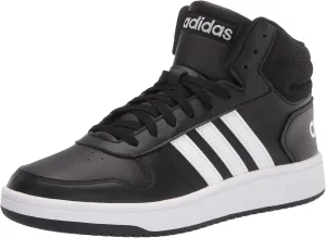 adidas Men's Hoops 2.0 Mid Basketball Shoe, Black/White/White, 11.5
