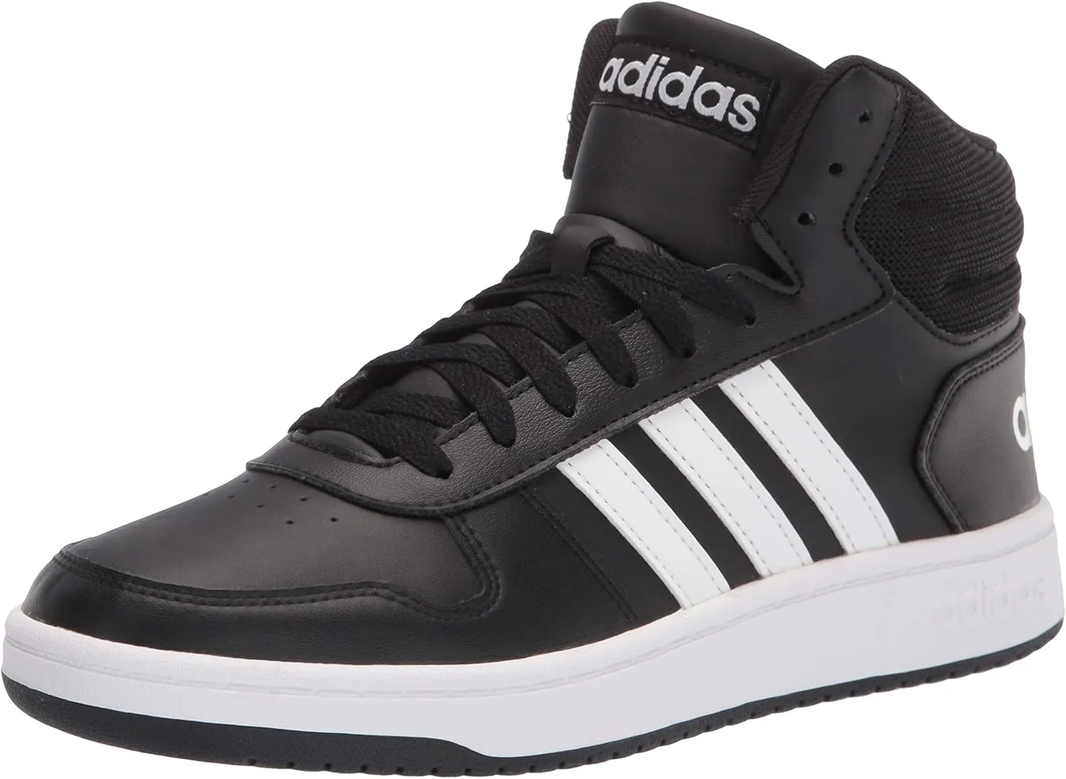 adidas Men's Hoops 2.0 Mid Basketball Shoe, Black/White/White, 11.5