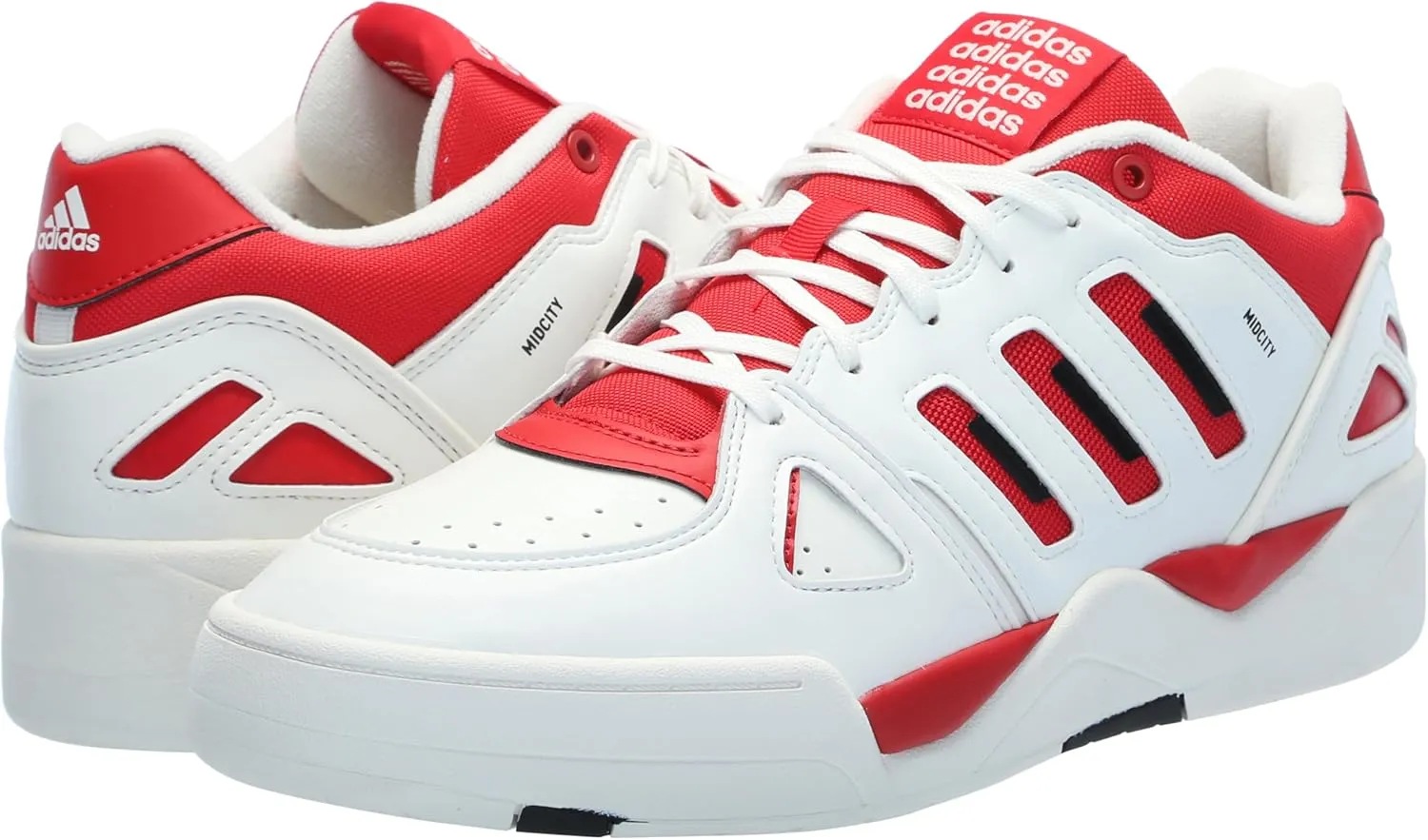 adidas Mens Midcity Mid Lace Up Sneakers Shoes Casual - White