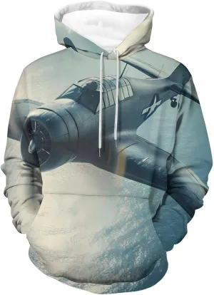 Airplane Aviation Unisex Hoodies 3D Printed Pullover Sweatshirt Casual Hooded Sweater Tops