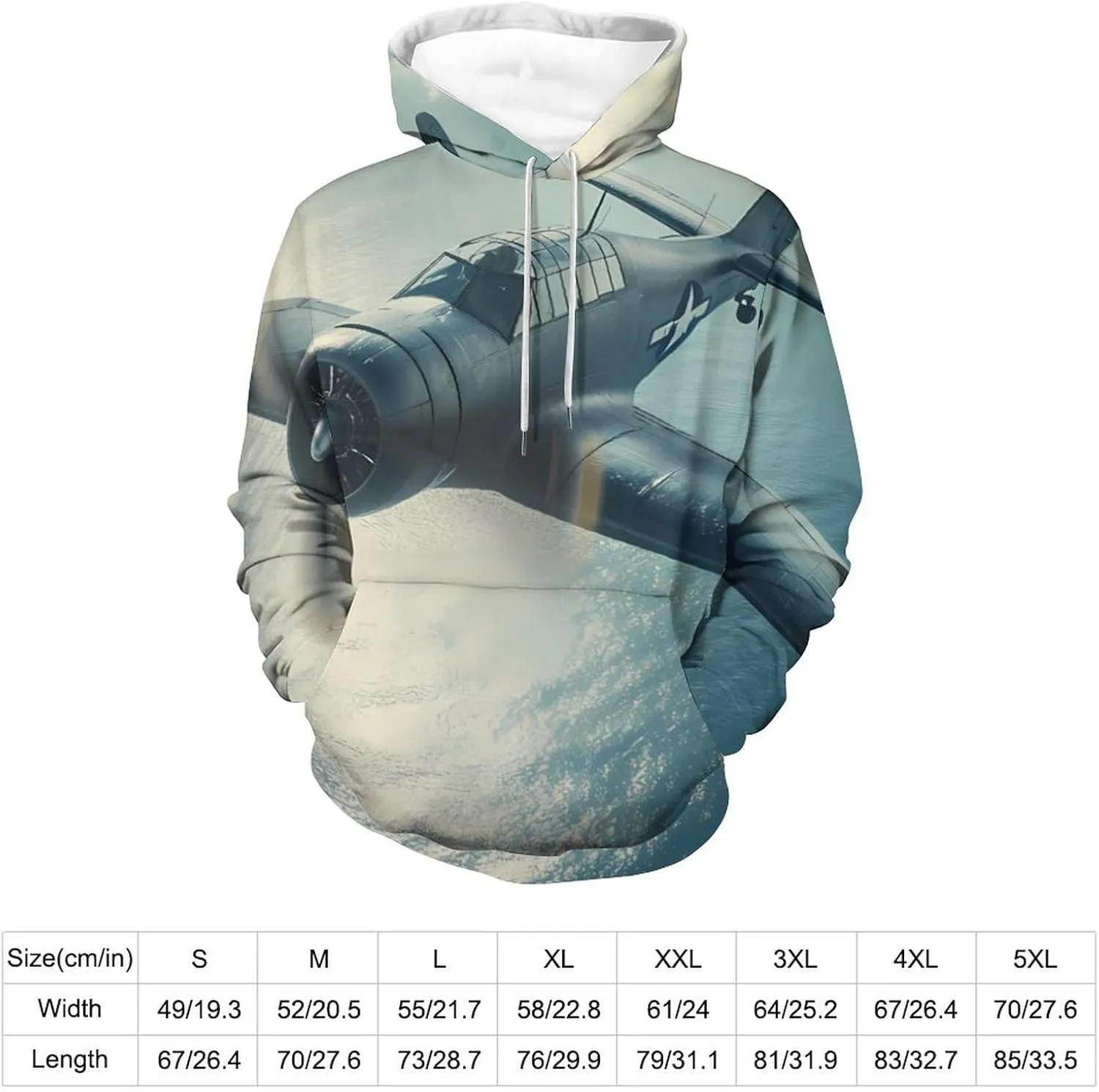 Airplane Aviation Unisex Hoodies 3D Printed Pullover Sweatshirt Casual Hooded Sweater Tops