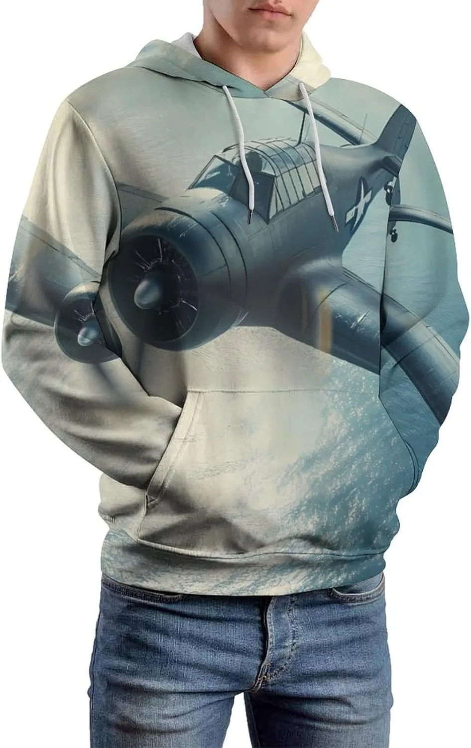 Airplane Aviation Unisex Hoodies 3D Printed Pullover Sweatshirt Casual Hooded Sweater Tops