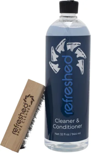 & Conditioner - Large 32 oz Refill   Brush - Easily Clean Suede, Leather, Nubuck, Canvas and Mesh Shoes