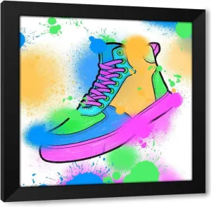 ArtDirect Splattered Sneakers Custom Framed Art Print Giclee Print or Canvas Options with Various Sizes and Customization by Prime, Marcus