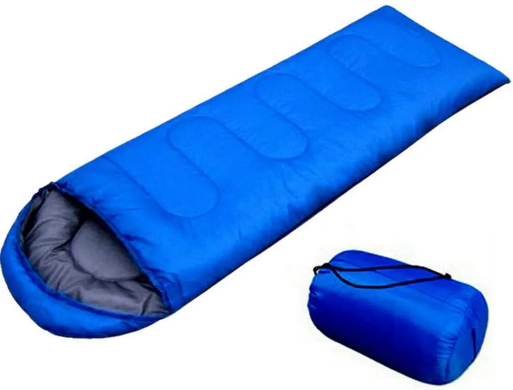 Bag Sleeping Camping Envelope Hiking Outdoor Ultralight Adult Single Carrying Bag Travel Backpacking Summer Holiday Vacation USA (Blue)