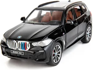 BDTCTK 1:24 Compatible for X5 SUV Model Car Toy, Zinc Alloy Pull Back Toy car with Sound and Light for Kids Boy Girl Gift(Black)