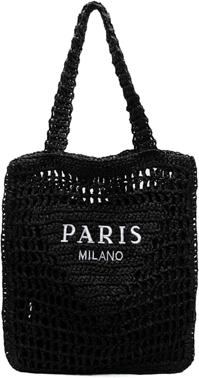 Beach Woven Crochet Bag for Women Straw Hobo Mesh Tote Knit Bags, for Daily Picnic Summer Holiday Travel Vacation