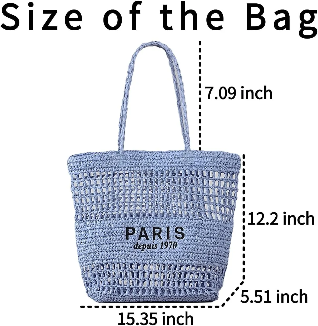 Beach Woven Crochet Bag for Women Straw Hobo Mesh Tote Knit Bags, for Daily Picnic Summer Holiday Travel Vacation