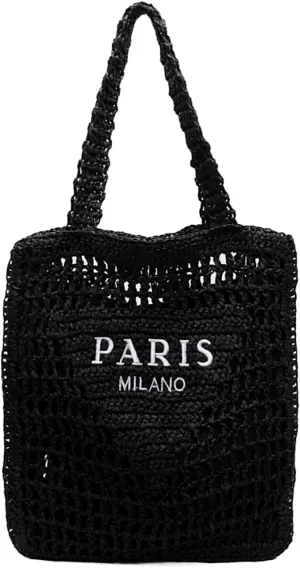 Beach Woven Crochet Bag for Women Straw Hobo Mesh Tote Knit Bags, for Daily Picnic Summer Holiday Travel Vacation