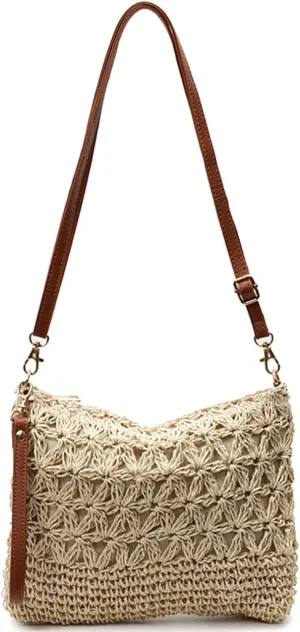 Beach Woven Crochet Bag for Women Straw Hobo Mesh Tote Knit Bags, for Daily Picnic Summer Holiday Travel Vacation