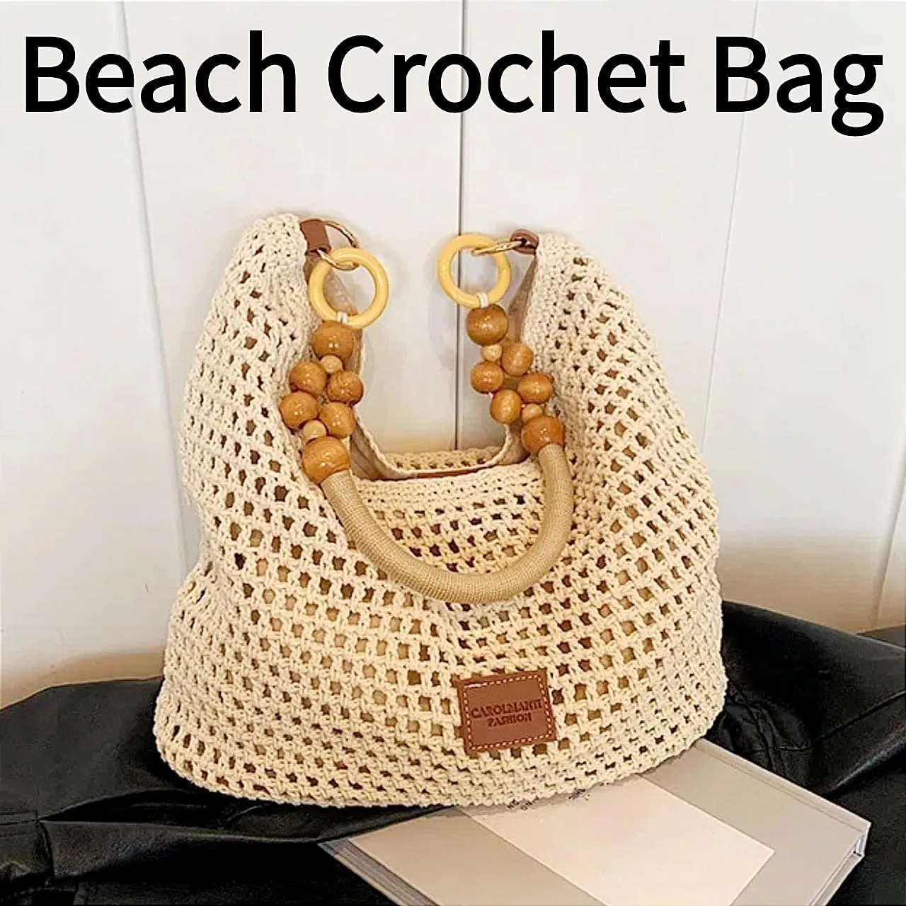 Beach Woven Crochet Bag for Women Straw Hobo Mesh Tote Knit Bags, for Daily Picnic Summer Holiday Travel Vacation