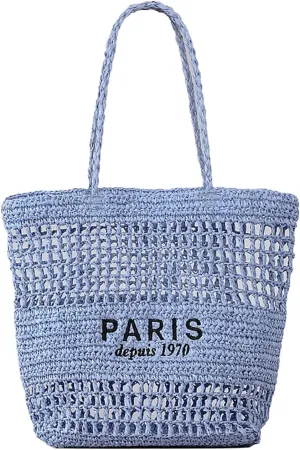 Beach Woven Crochet Bag for Women Straw Hobo Mesh Tote Knit Bags, for Daily Picnic Summer Holiday Travel Vacation