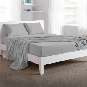 Bedgear Basic Bed Sheet Set - Lightweight and Breathable Bedding for Mattress - Includes Fitted Sheet, Flat Sheet, and 2 Pillowcases - King - Light Grey