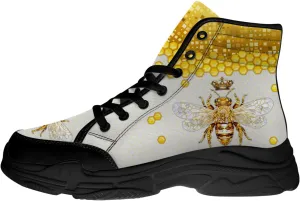 Bee Shoes Women Men High Top Sneakers Lace Up Canvas Shoes Gifts for Her Him