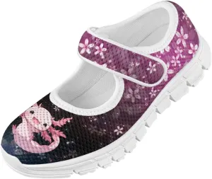 BIGCARJOB Girls Mary Janes Shoes for School Party Dance Sneakers Slip-on Mary Janes Shoes for Toddle Girls Cute Ballet Dress Shoes