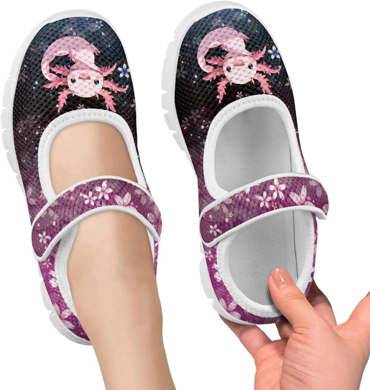 BIGCARJOB Girls Mary Janes Shoes for School Party Dance Sneakers Slip-on Mary Janes Shoes for Toddle Girls Cute Ballet Dress Shoes