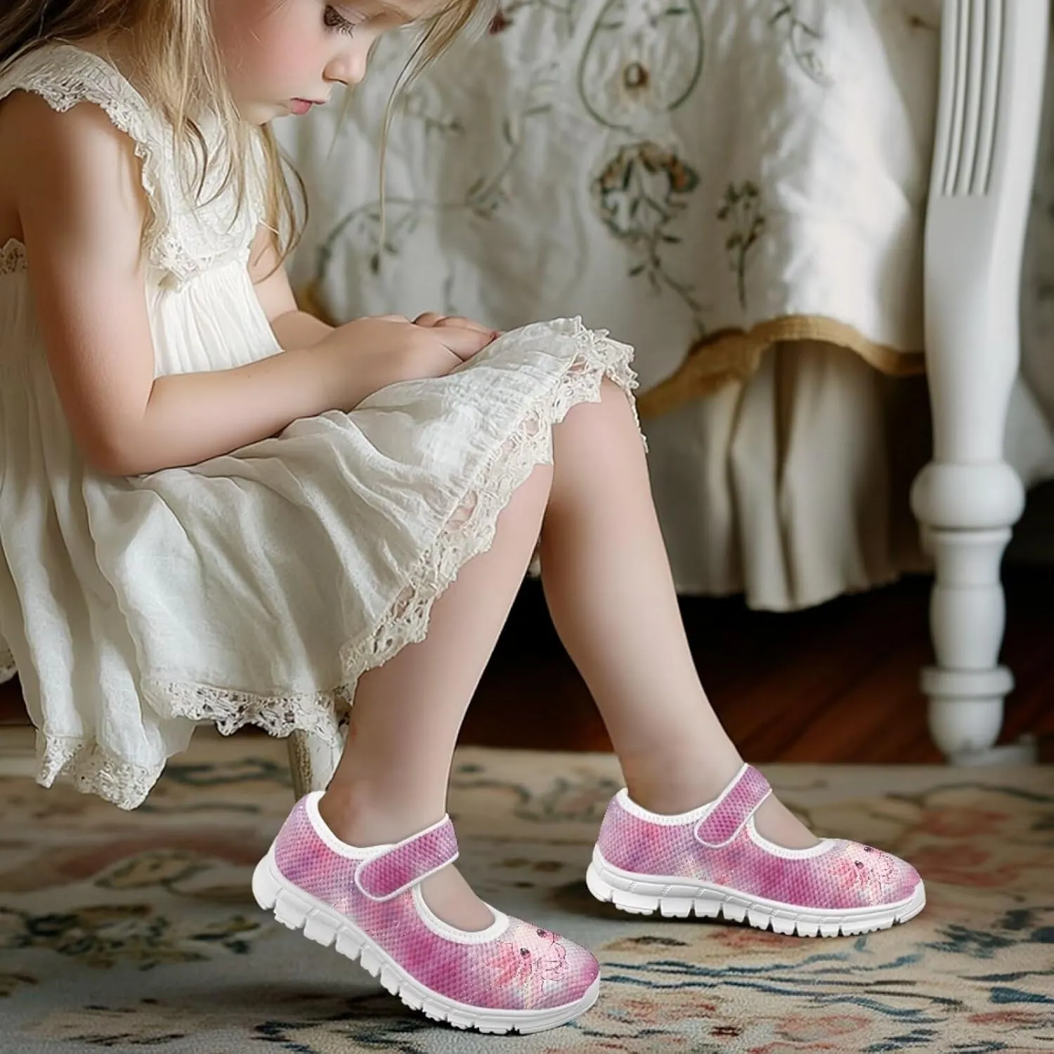 BIGCARJOB Kids Mary Janes Shoes for Toddle Girls Cute Flats Dress Shoes School Uniform Shoes for Little Girls 11-4
