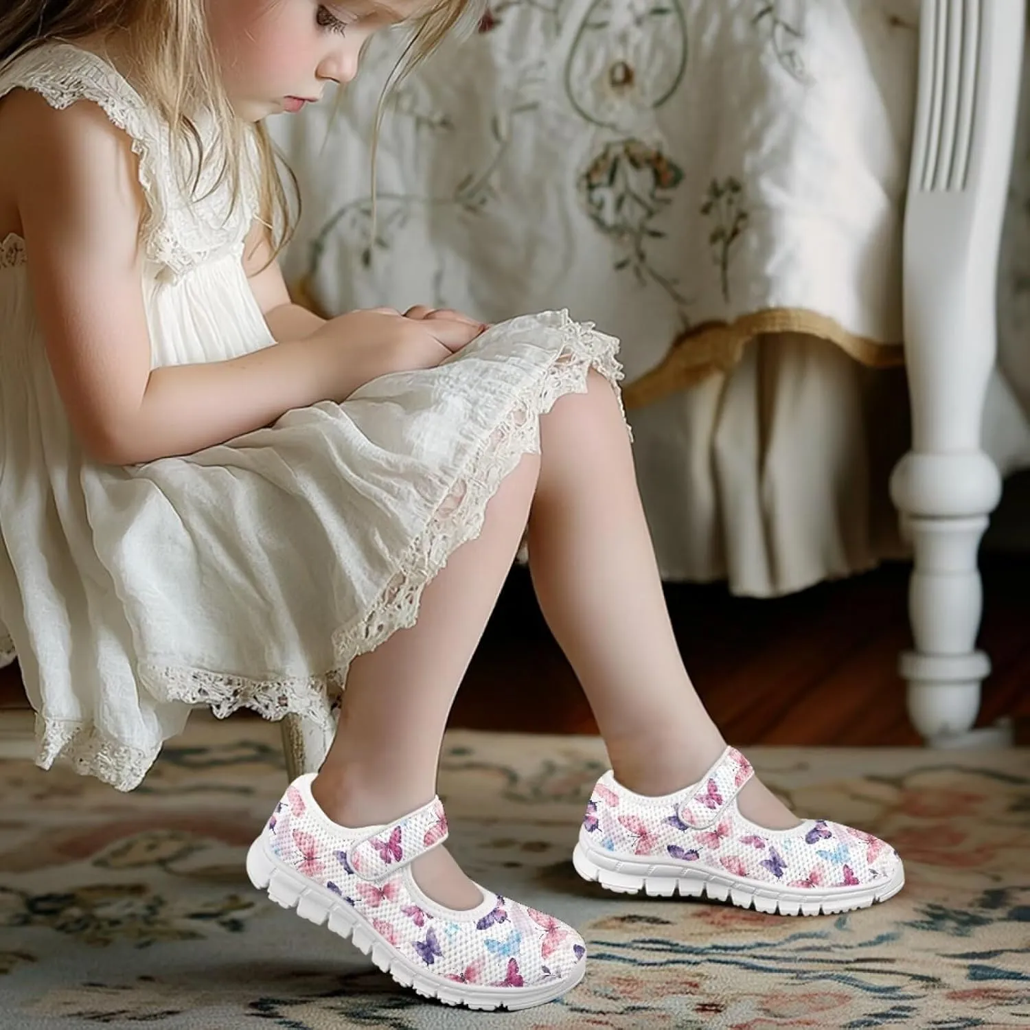 BIGCARJOB Kids Mary Janes Shoes for Toddle Girls Cute Flats Dress Shoes School Uniform Shoes for Little Girls 11-4