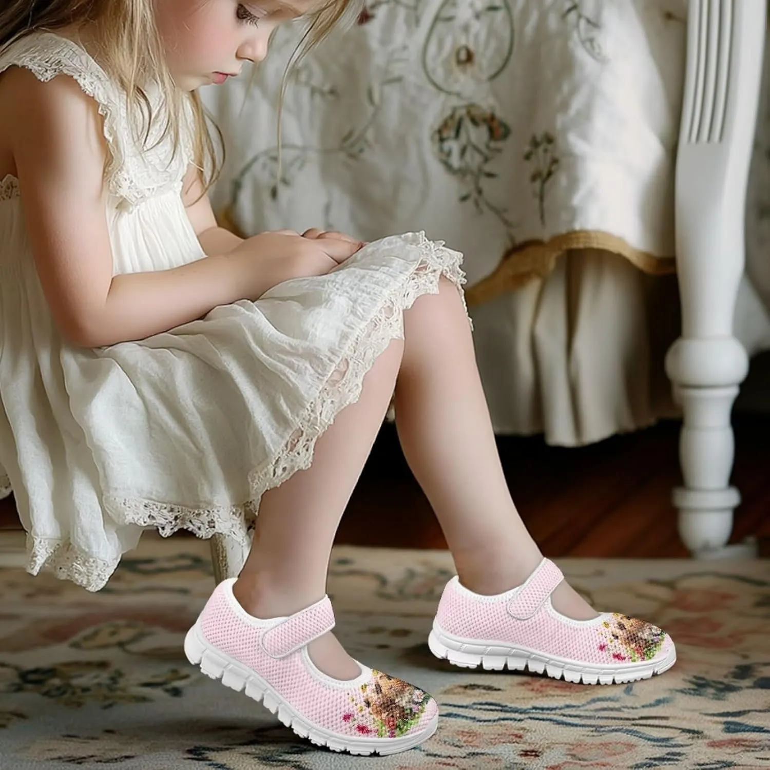 BIGCARJOB Kids Mary Janes Shoes for Toddle Girls Cute Flats Dress Shoes School Uniform Shoes for Little Girls 11-4