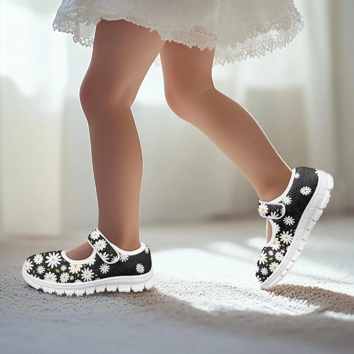 BIGCARJOB Mary Janes Shoes for Little Kids Tennis Shoes Flats Cute Ballet Dress Shoes School Uniform Shoes Athletic Gym Shoes