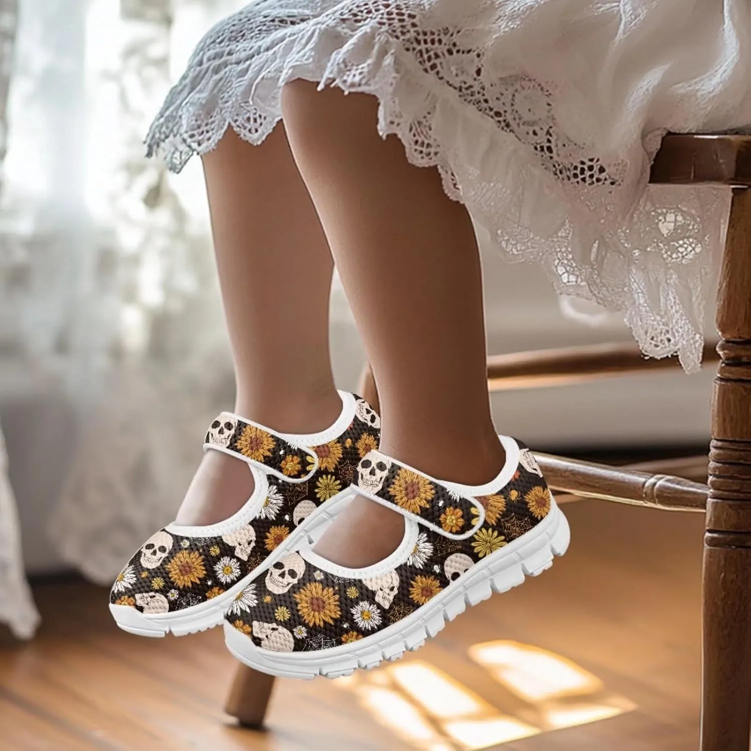 BIGCARJOB Mary Janes Shoes for Little Kids Tennis Shoes Flats Cute Ballet Dress Shoes School Uniform Shoes Athletic Gym Shoes