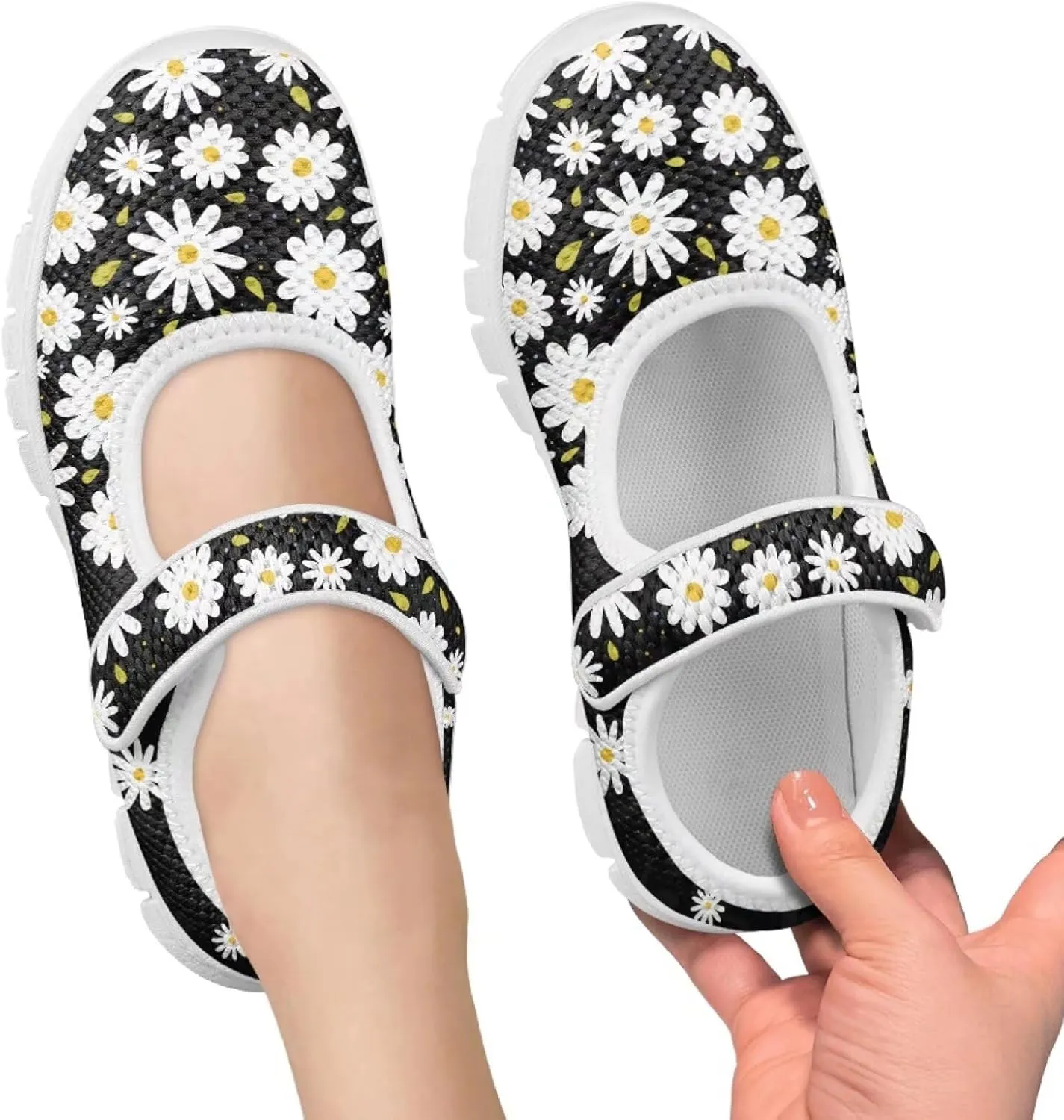 BIGCARJOB Mary Janes Shoes for Little Kids Tennis Shoes Flats Cute Ballet Dress Shoes School Uniform Shoes Athletic Gym Shoes