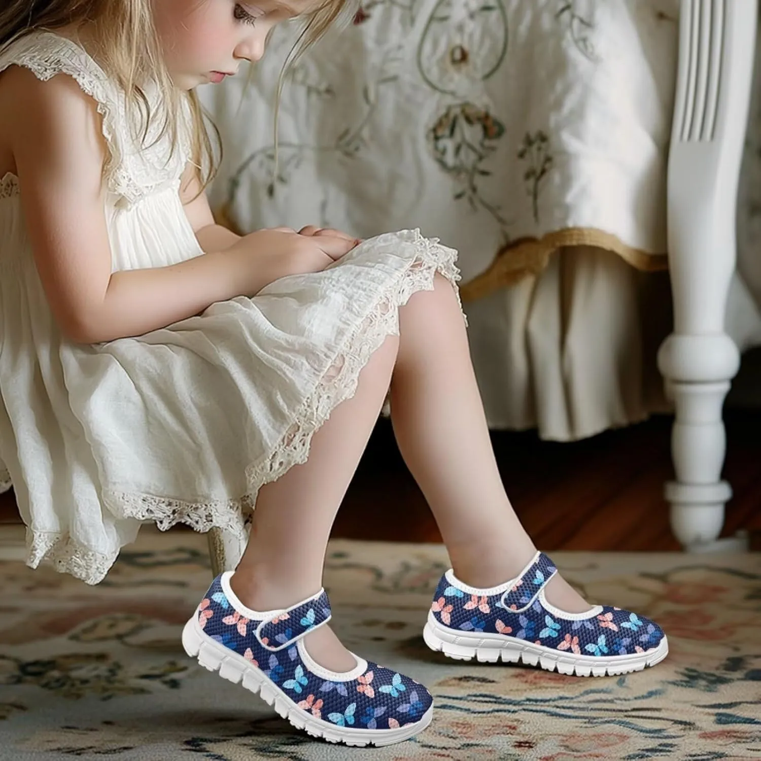 BIGCARJOB Mary Janes Shoes for Toddle Girls Cute Dress Shoes Athletic Gym Shoes Kids School Uniform Shoes