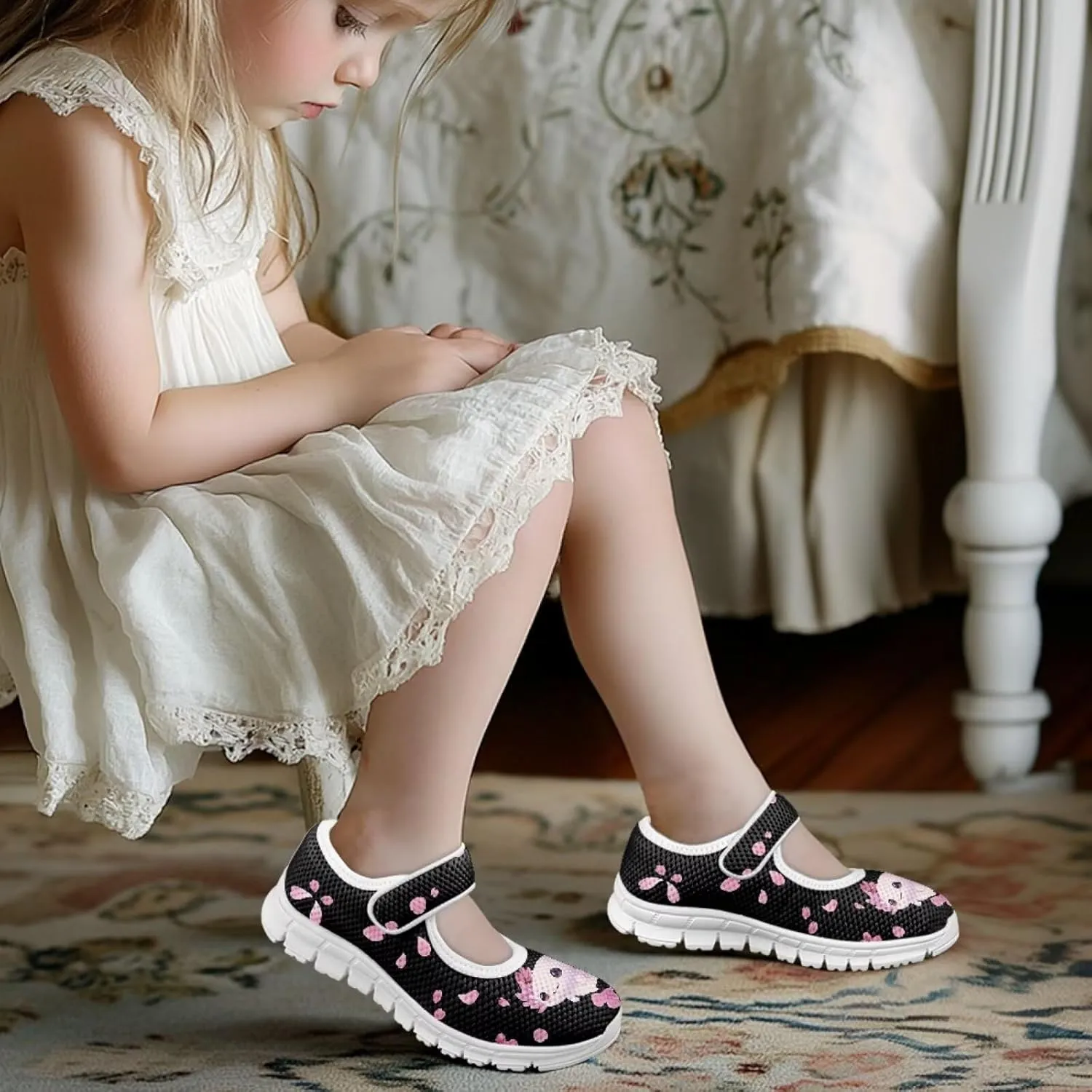 BIGCARJOB Mary Janes Shoes for Toddle Girls Cute Dress Shoes Athletic Gym Shoes Kids School Uniform Shoes