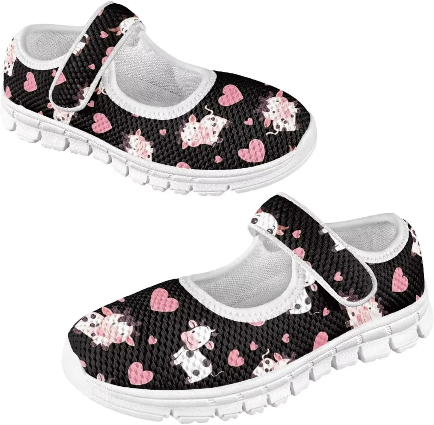 BIGCARJOB Mary Janes Sneakers for Girls Tennis Shoes School Uniform Shoes Kids Flats Walking Shoes