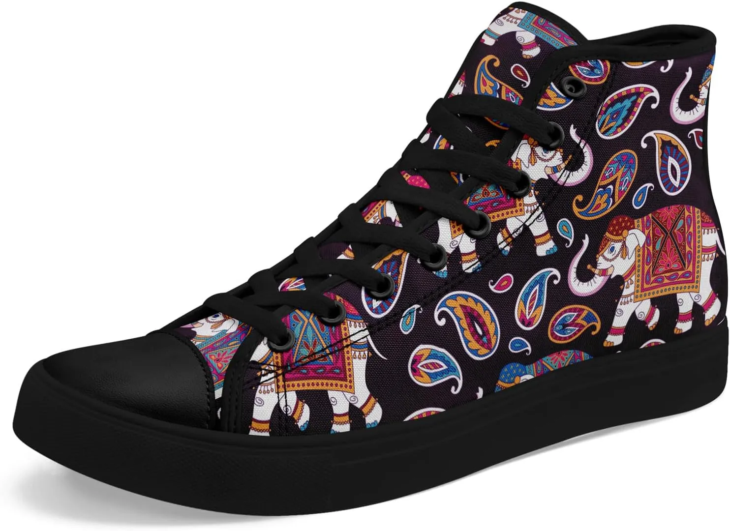 Boho High Top Canvas Shoes for Women Men Lightweight Comfortable Artistic Yoga Style Gift Lace-Up Casual Wear Sneakers