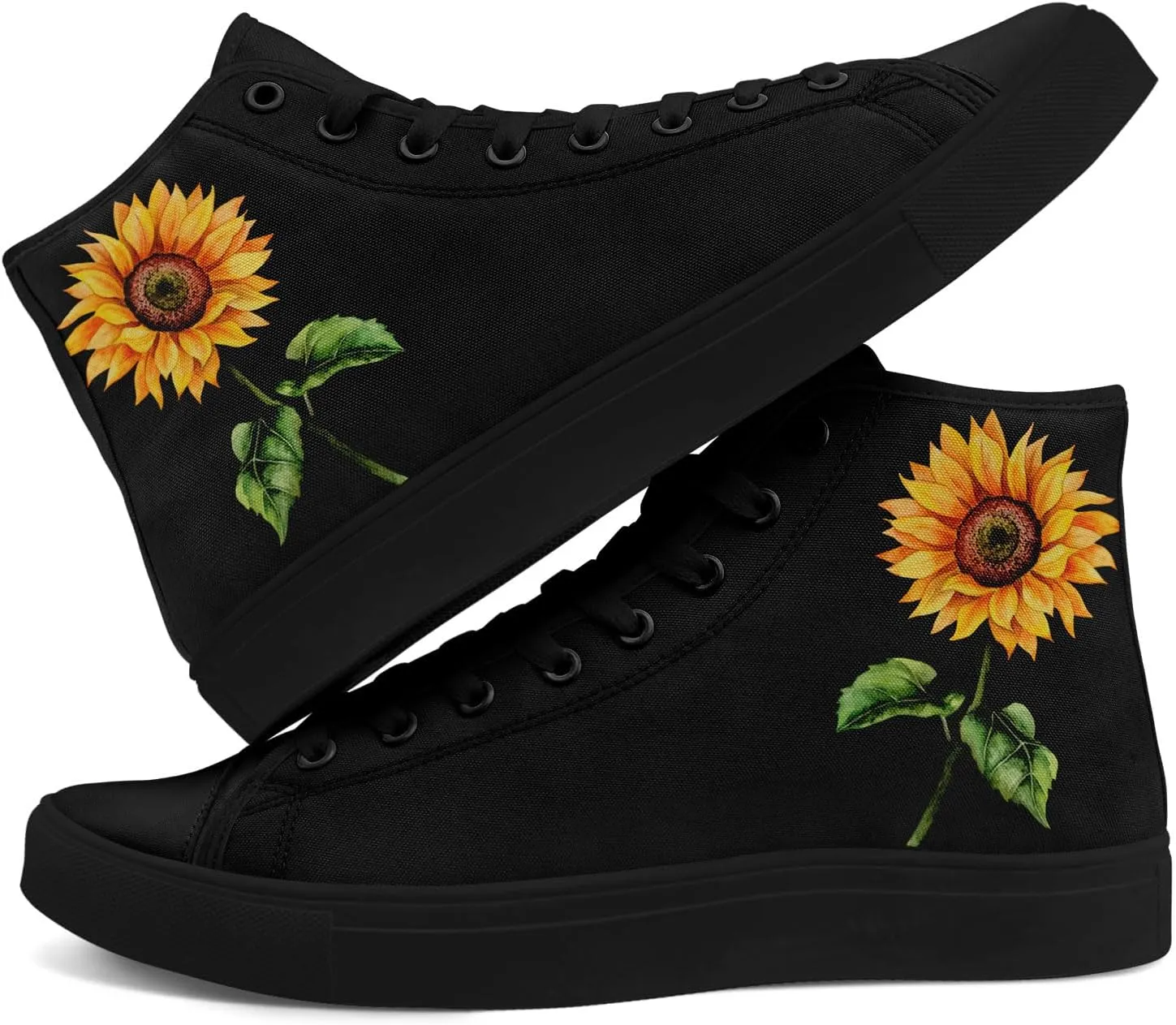 Boho High Top Canvas Shoes for Women Men Lightweight Comfortable Artistic Yoga Style Gift Lace-Up Casual Wear Sneakers