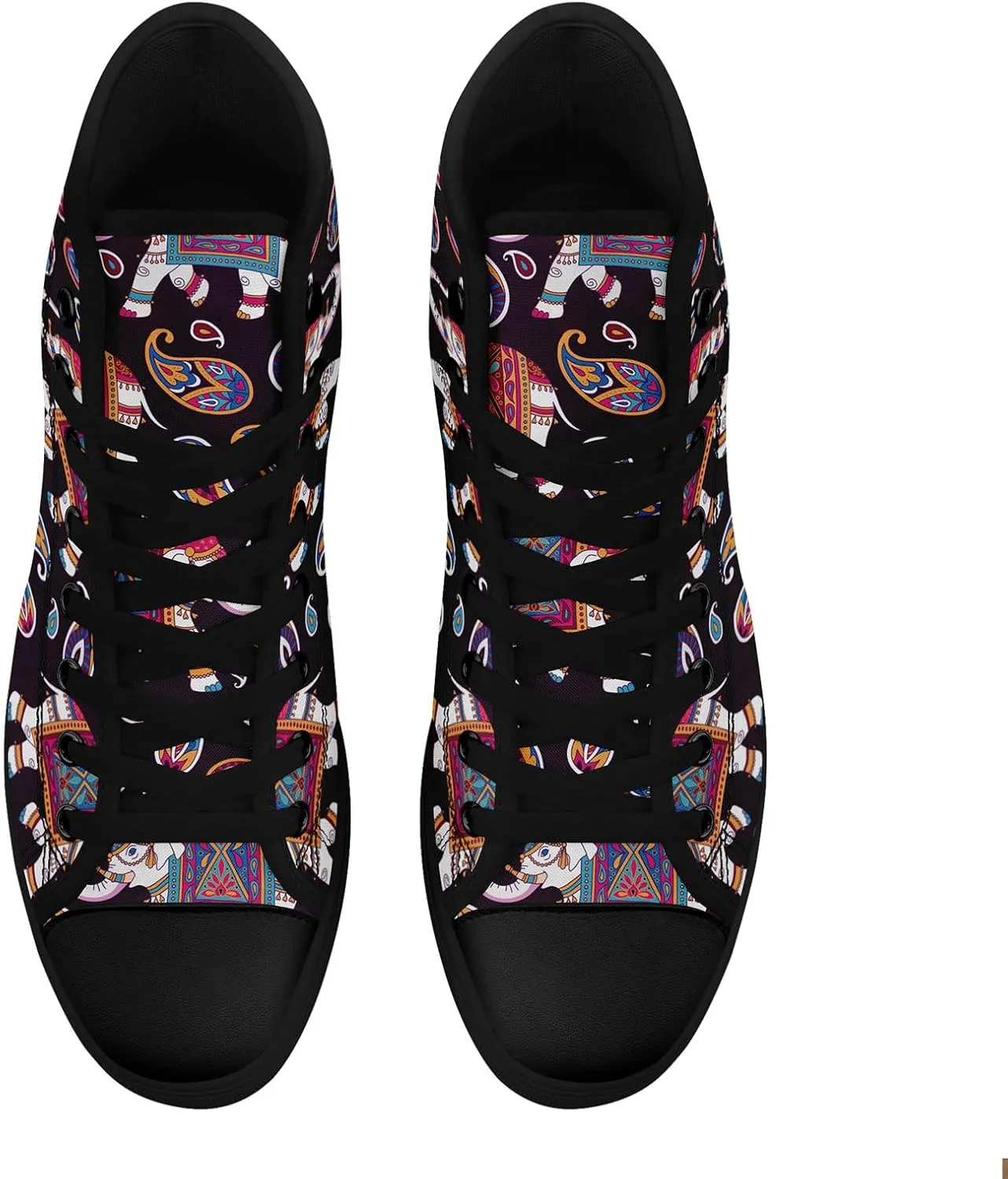 Boho High Top Canvas Shoes for Women Men Lightweight Comfortable Artistic Yoga Style Gift Lace-Up Casual Wear Sneakers